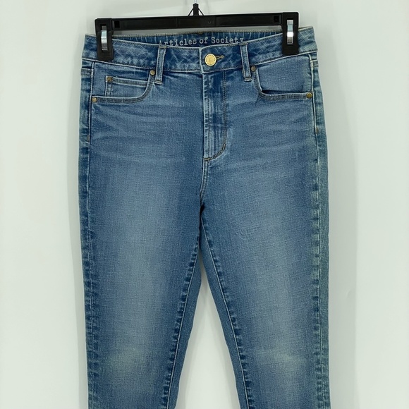 ARTICLES OF SOCIETY HIGH RISE MEDIUM BLUE SKINNY JEANS - Picture 2 of 5